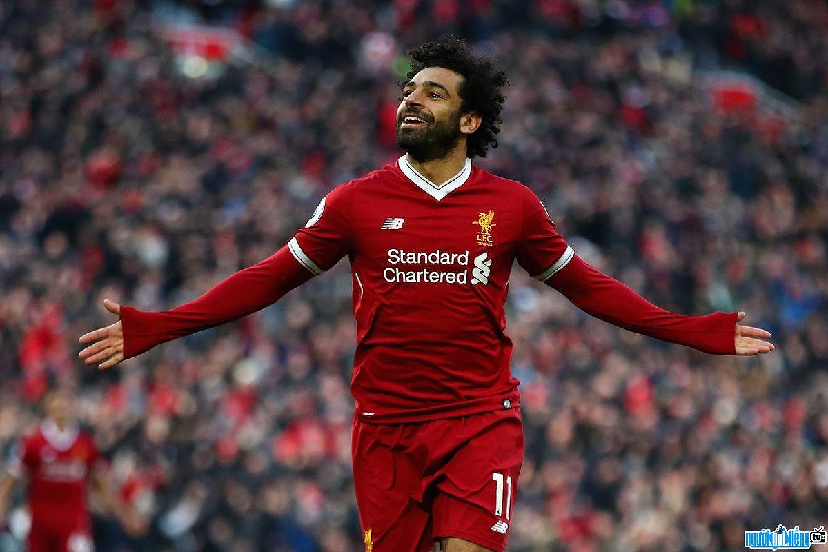 Hình ảnh cầu thủ Mohamed Salah ăn mừng chiến thắng