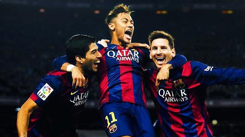 Neymar cùng Messi và Suarez hợp thành bộ ba MSN nổi tiếng tại Barcelona.